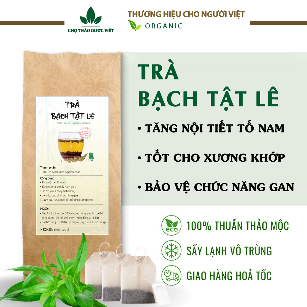 Trà bạch tật lê túi lọc, bổ thận, tăng sinh lý, rất tốt cho nam giới - Chợ thảo dược việt