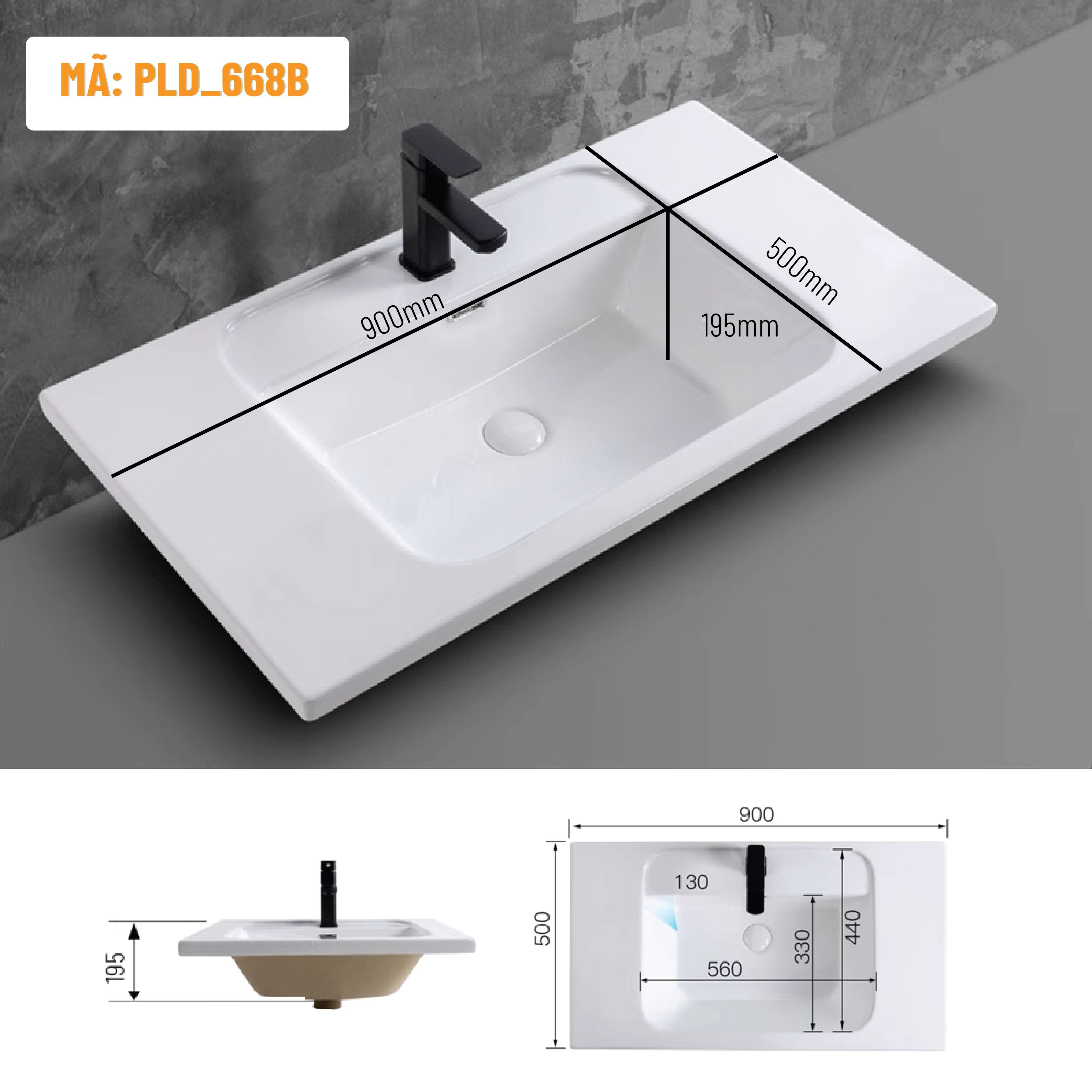 Bộ chậu rửa lavabo âm bàn palado pld668a/668b/668c/668d, chất liệu sứ phủ men nano cao cấp. đa dạng kích thước