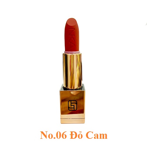 Son Nhật Kim Anh Laura Sunshine chính hãng Golden Velvet Lipstick vỏ màu vàng tráng gương mẫu mới không chì siêu lì 4g + Quà Tặng