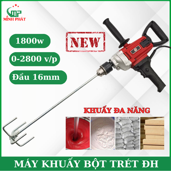 Máy khuấy sơn khuấy bột trét matit đh, khuấy keo trộn vữa xi măng minh phát