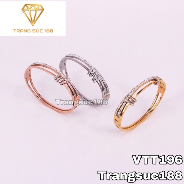 [HCM]Vòng tay titan 3 khoen xinh vtt196 được chế tác từ titan thép không gỉ giúp những chiếc vòng titan của bạn thật sang trọng  dễ thương