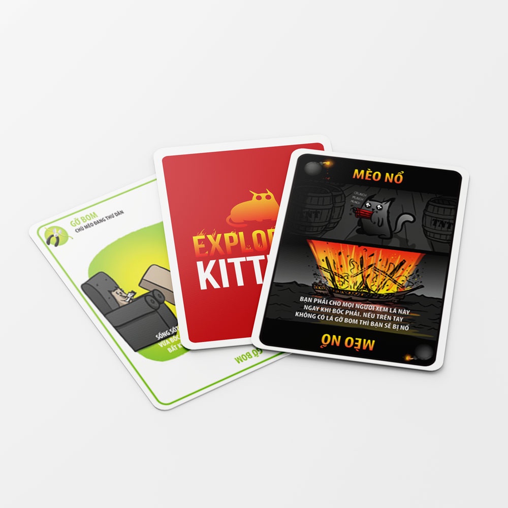 Bài Mèo Nổ Exploding kitten Việt Hóa [Phiên Bản Đặc Biệt] Lá Dày chống nước