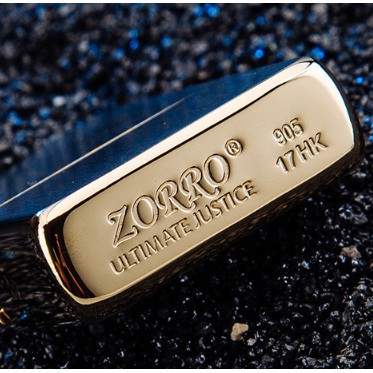 Bật lửa xăng đá zorro cao cấp 2 mộc đáy viền vàng ( Mã SP Z91328 ) (Không Xăng)