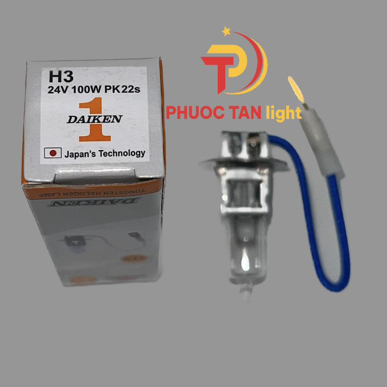 Bóng Đèn Pha H3 12V/24V 100W Siêu Sáng DAIKEN