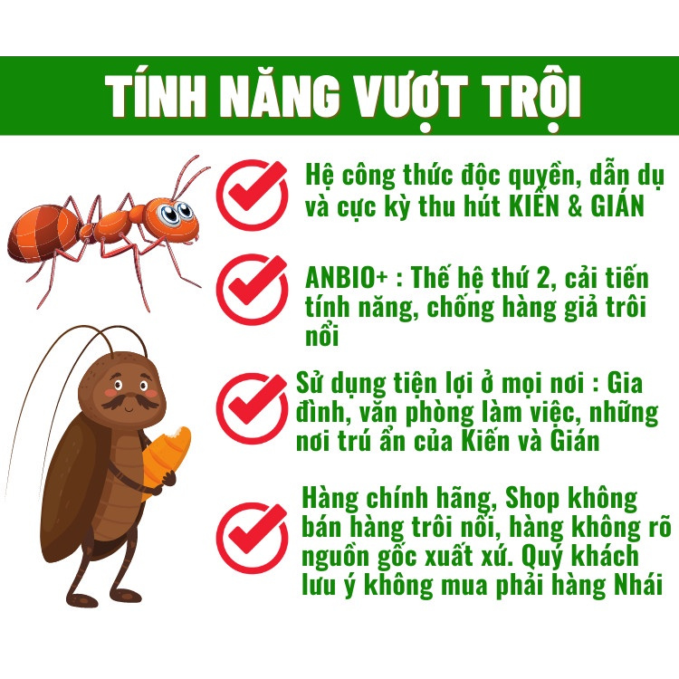 Thuốc Diệt Kiến - Diệt Gián Sinh Học ANBIO