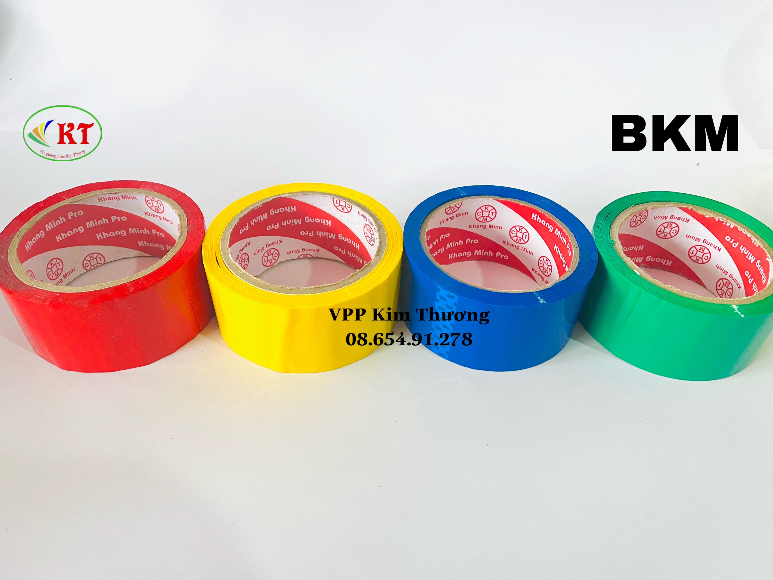 Băng keo màu dán gáy 4F8 - 55 yard (Xanh dương, xanh lá, đỏ, vàng)