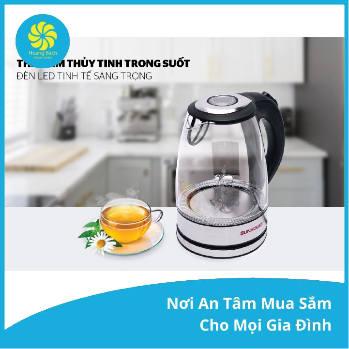 Ấm siêu tốc thủy tinh Sunhouse SHD1217