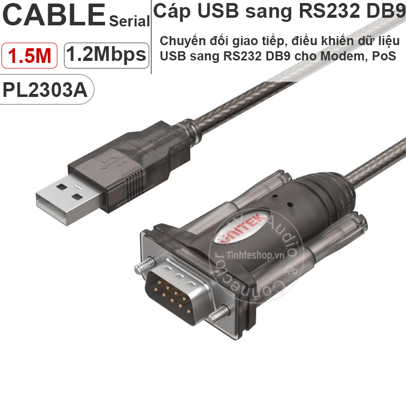Usb to serial rs232/db9 com port 1.5 meter unitek y-105