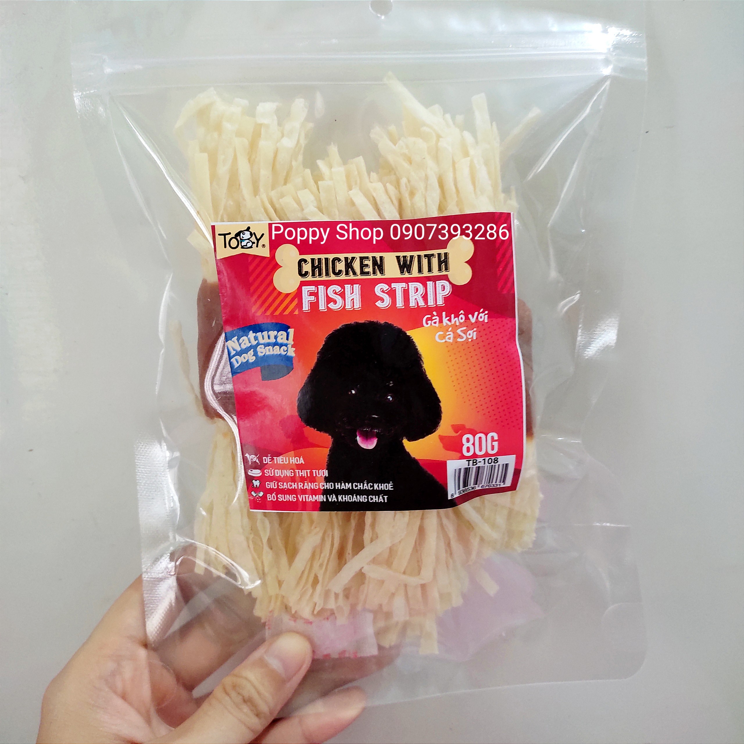 Toby dog cat snack: synthetic fiber filled fish sauce 80 grams