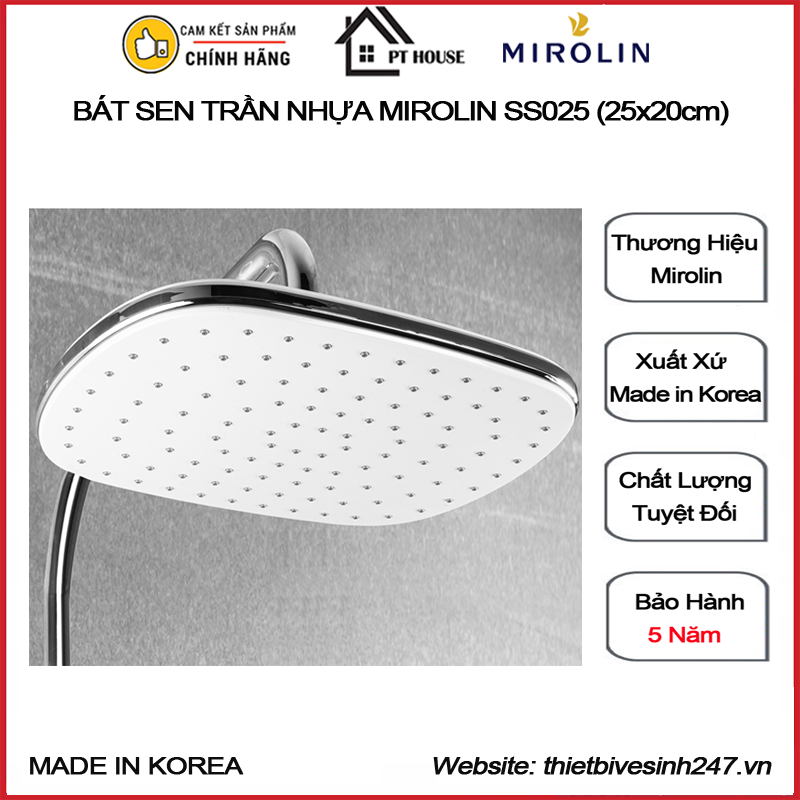 Bát sen tắm trần mirolin ss025 nhập khẩu hàn quốc sen vòi tắm , sen cây nóng lạnh, sen cây nhiệt độ, vòi rửa bát/chén nóng lạnh nhập khẩu 100% hàn quốc
