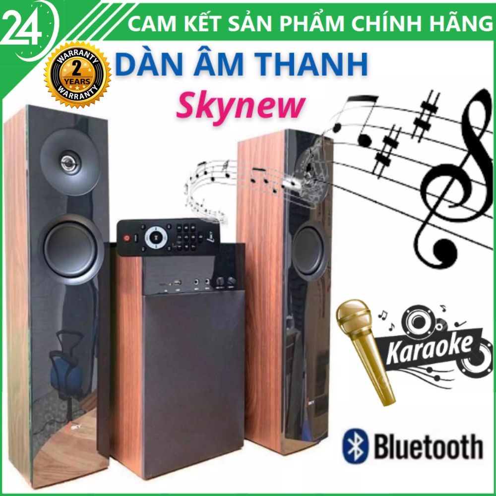 Dàn Âm thanh tại gia , Loa Bluetooth để kệ tivi Skynew SKN-325 vân gỗ, tích hợp bluetooth, kết nối tivi, iphone, ipad, smartphone hát karaoke , Dàn Âm thanh mini