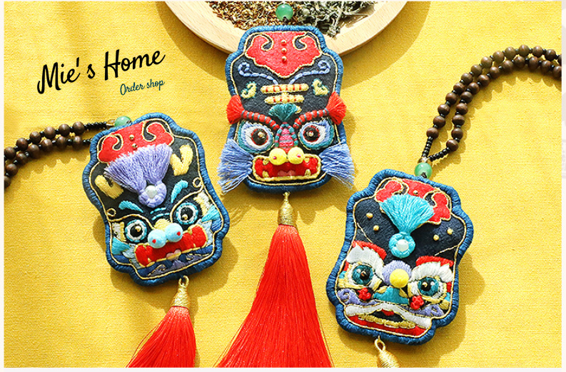 [ CÓ SẴN ] DIY / BỘ KIT TỰ BẠN THÊU THỦ CÔNG - DẠY THÊU MIỄN PHÍ  TÚI THƠM HÌNH ĐẦU LÂN PHƯỚC LỘC/ THIÊN LONG MAY MẮN/ HƯƠU TRĂNG BÌNH AN - HANDMADE LUCKY CHARM - MIE SHOP