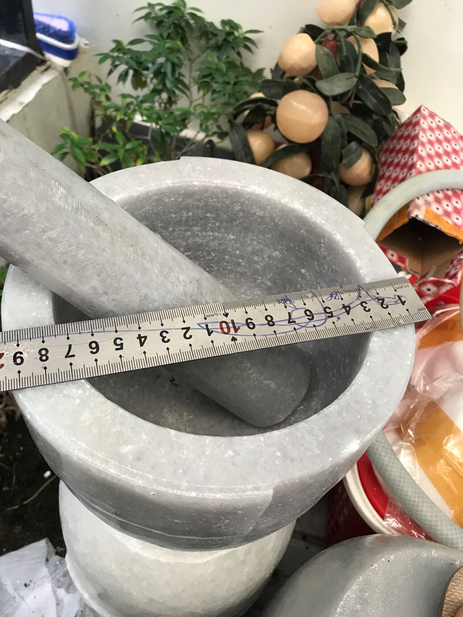 Cối giả cua đá non nước nguyên khối đk 20 cm