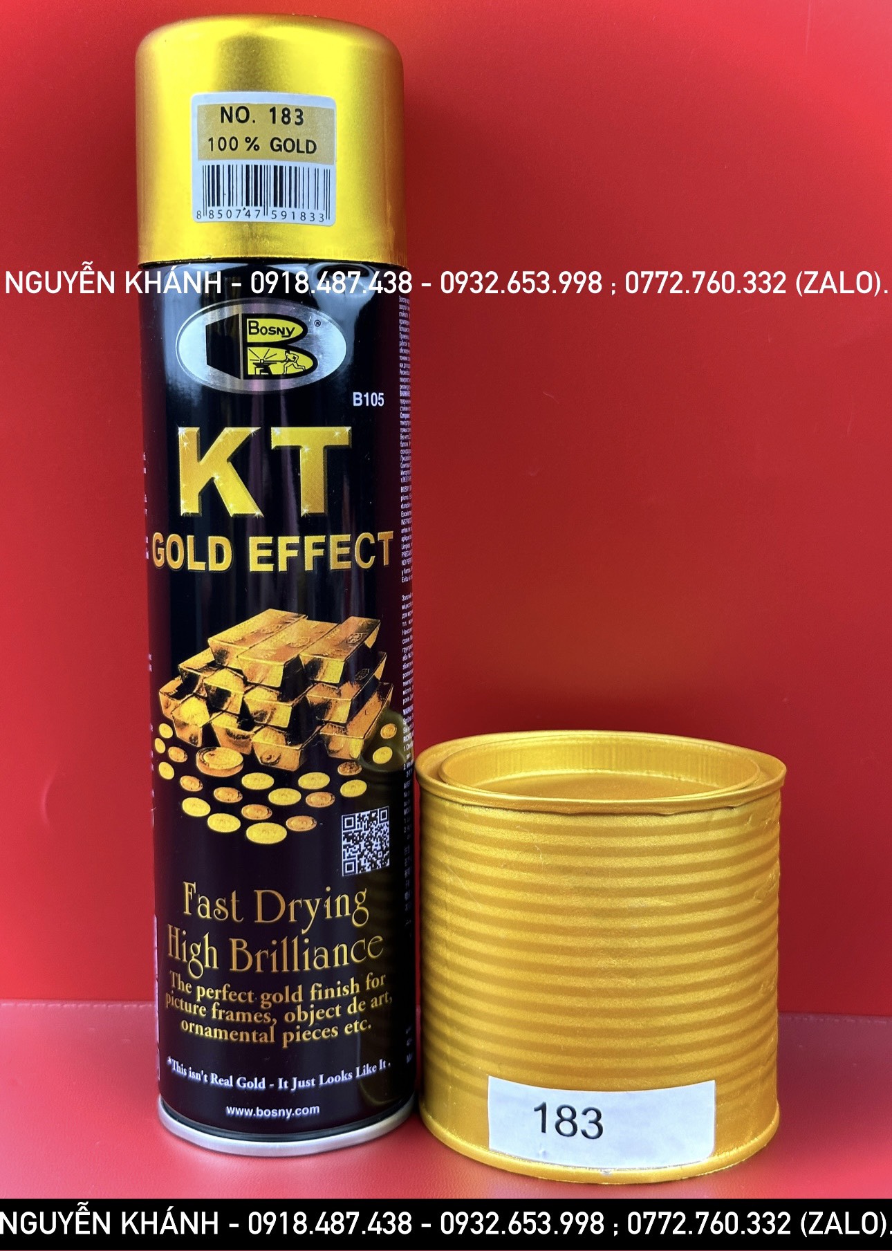 Sơn phun mạ vàng kt gold effect ( Bosny) có 6 mã màu