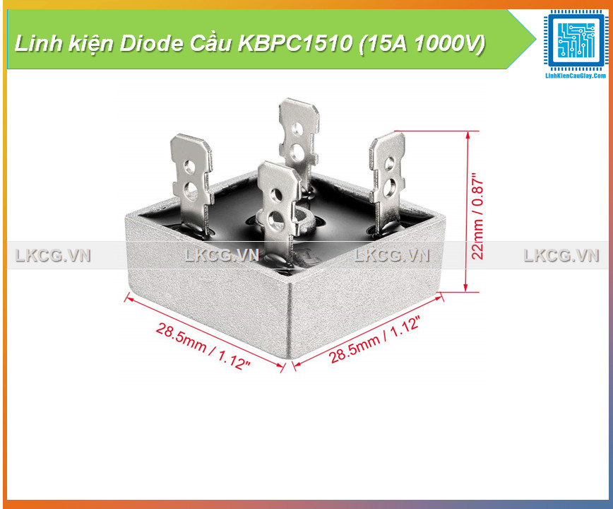 Linh kiện Diode Cầu KBPC1510 (15A 1000V)
