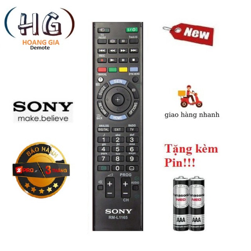 Bảng giá Điều Khiển Tivi Sony Rm-L1165- Hàng Tốt. Tv Sony Các Dòng Lcd, Led, Smart Tv.