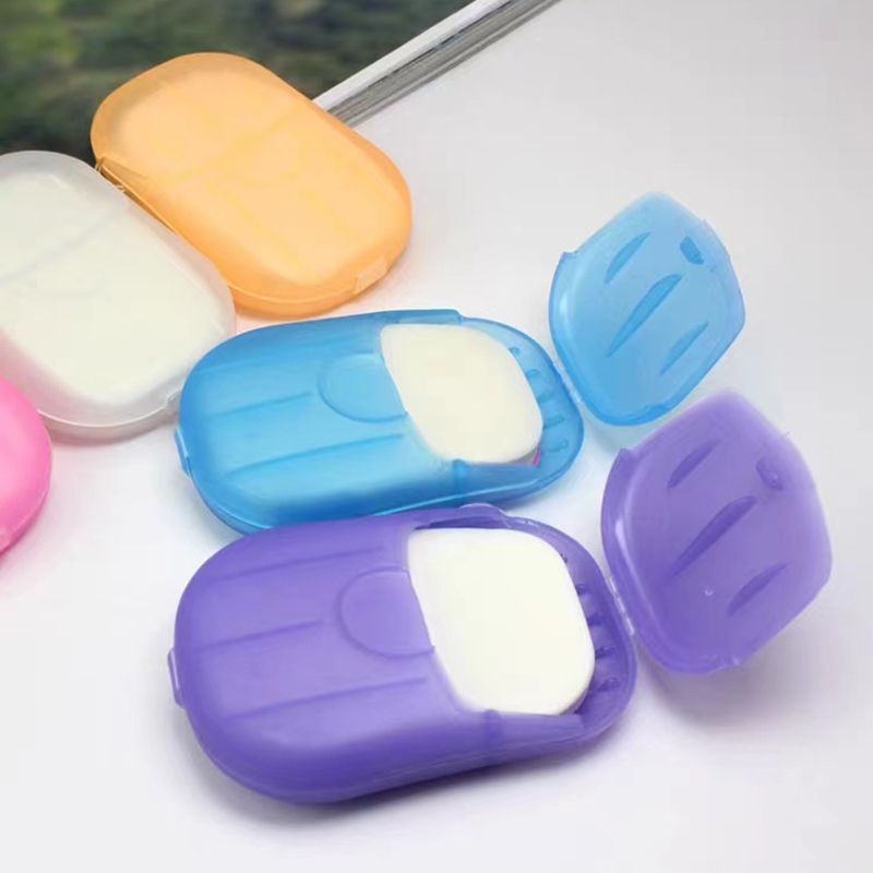 Travel paper soap using a compact
