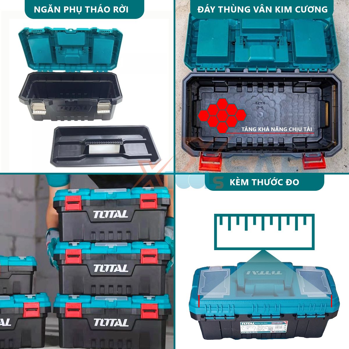 Multi-Function Tool Box total 16-17-20 inch | tool box, tool, Component 5 tank pp high impact resistant, metal lock or iron lock