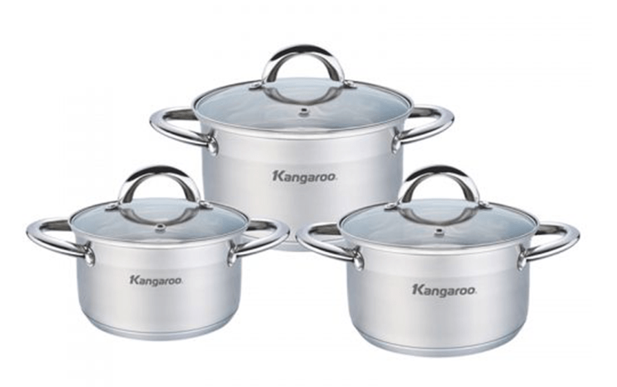Bộ nồi 3 chiếc inox Kangaroo KG878
