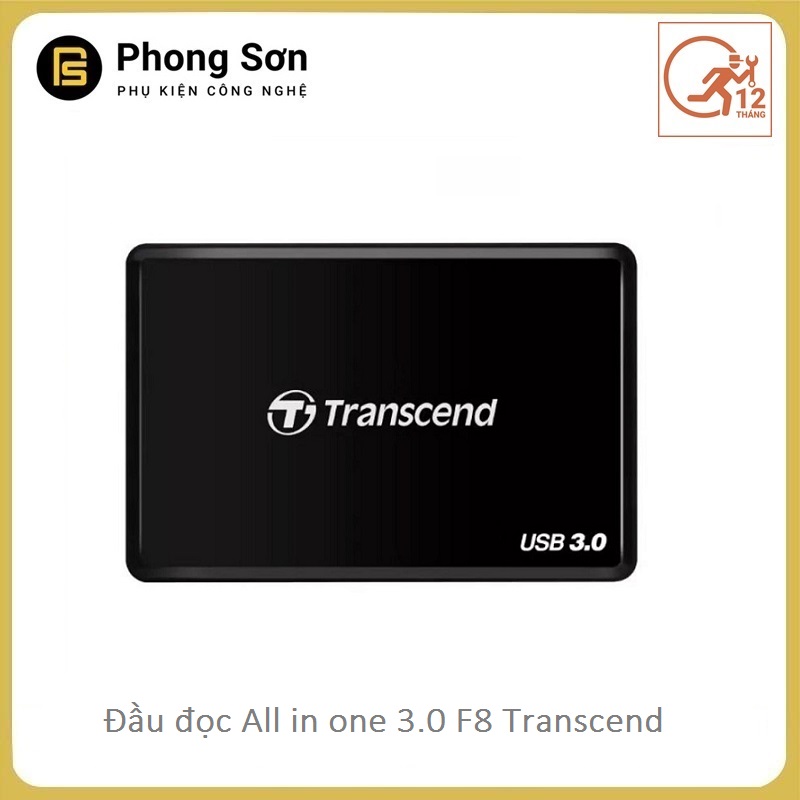 Đầu đọc thẻ nhớ RDF8K USB3.0 (Đen) Transcend