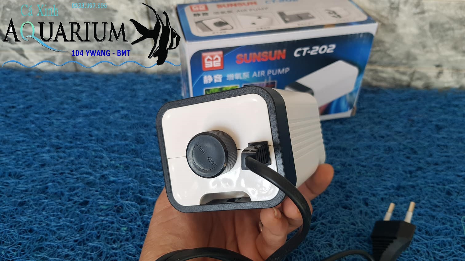 Máy sục oxy cho bể cá SUNSUN CT - 202 siêu êm