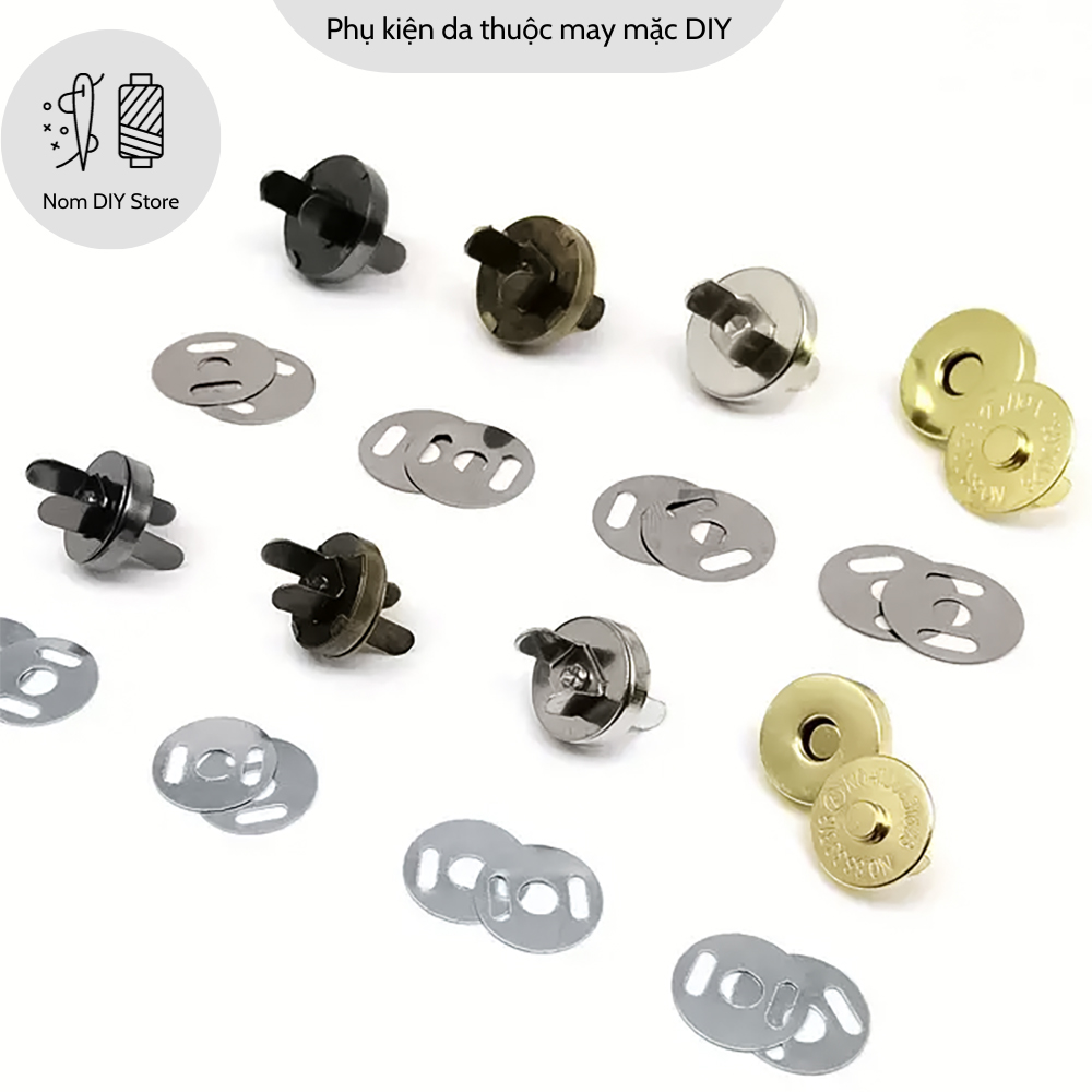 Nút Hít Nam Châm 14mm 18mm Chất Hợp Kim Loại Tốt Phụ Kiện Làm Túi Xách Handmade DIY