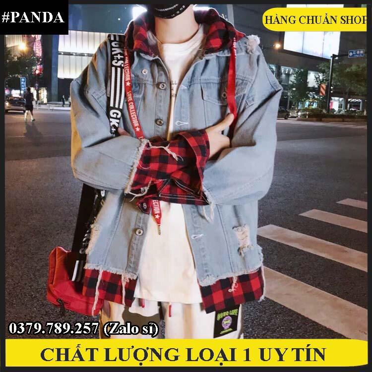 [HCM]Áo khoác jean nam nữ đính sơ mi form rộng đỏ đẹp - áo khoác jean denim Hàn Quốc size M-L-XL