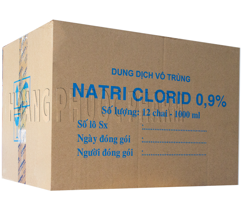 [HCM]Thùng Nước Muối Sinh Lý Natri Clorid 0.9% 1 Lít (12 Chai/Thùng)