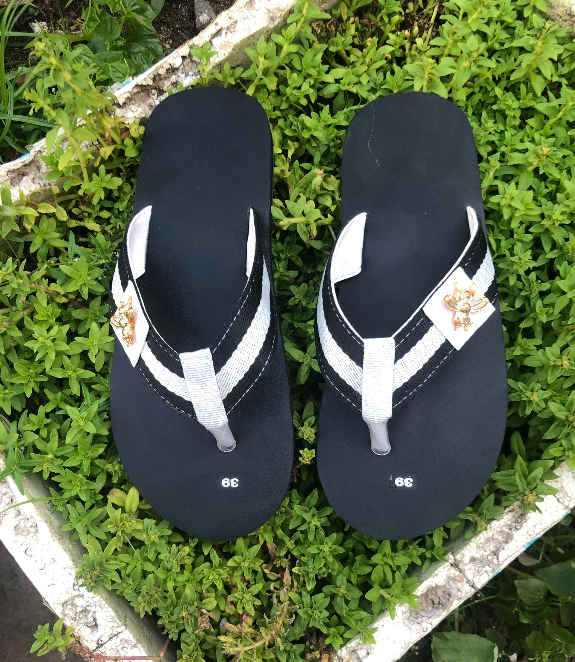 sandal chíp chíp ( kẹp dù nam ) đế đen quai dù trắng đen