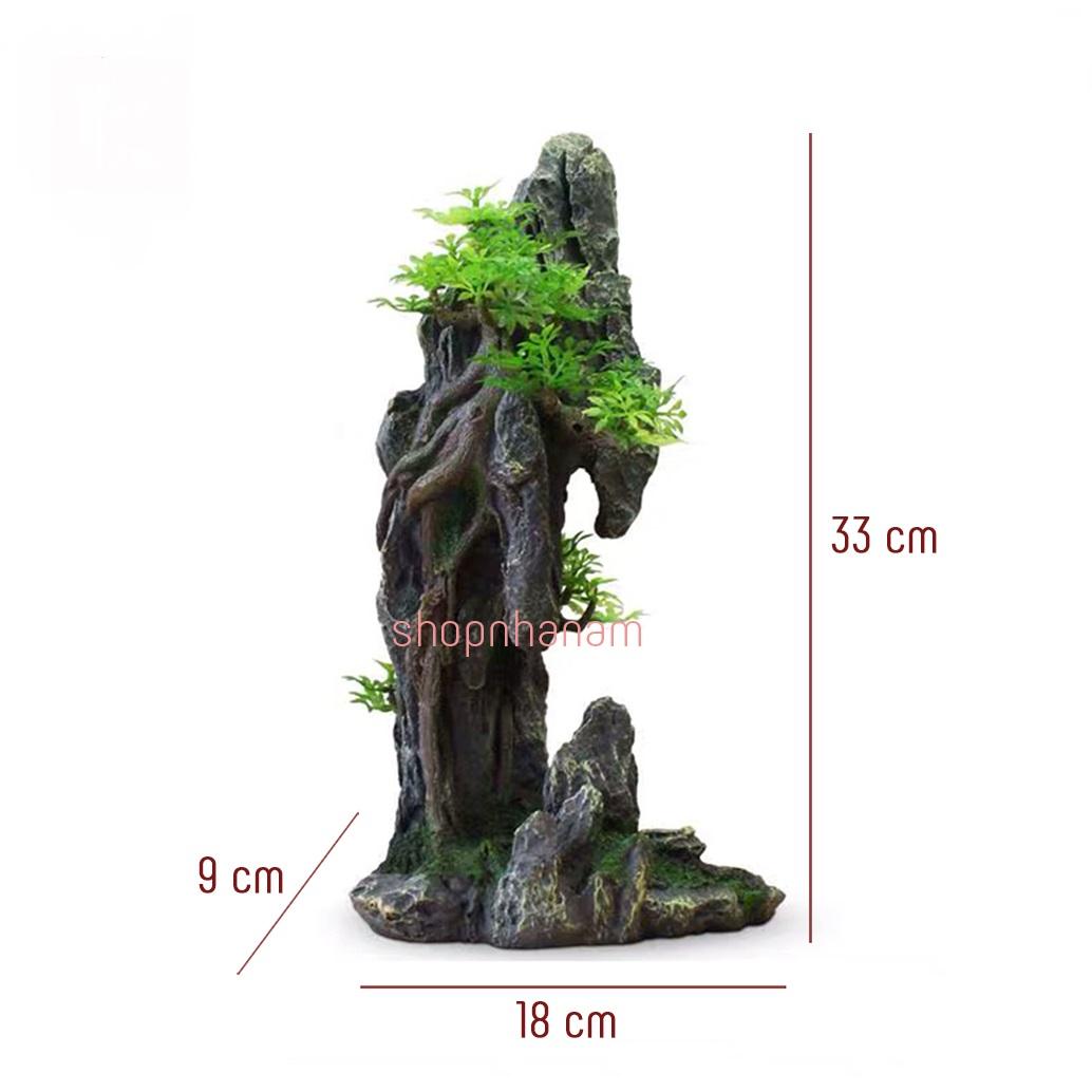 Mô hình non bộ cây cổ thụ lũa bể cá thủy sinh