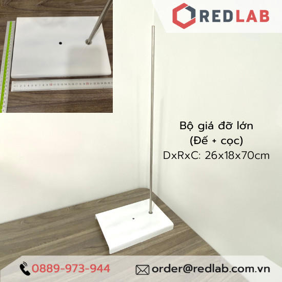 Giá đỡ, kẹp 3 càng, kẹp 4 ngón, khóa đôi cho các thí nghiệm hoá học, bộ chân đế dùng treo phễu chiết lắng gạn, đỡ buret, có VAT