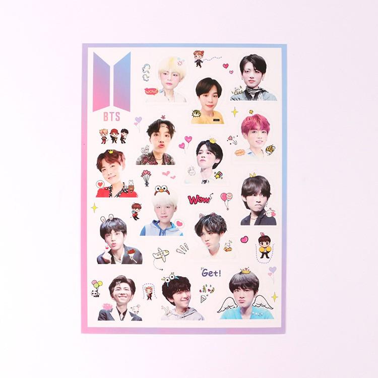 Set ảnh dán 10 tờ ảnh dán BTS Blackpink sticker