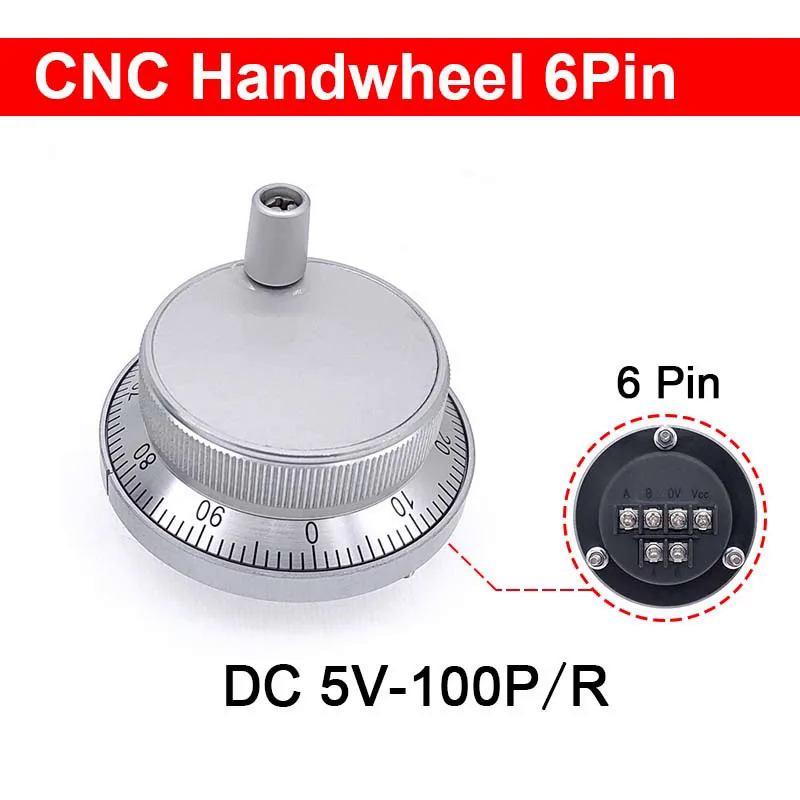 1pc cnc pulser tay bánh xe 60mm dc5v 4pin 6pin 100ppr handwheel hướng dẫn sử dụng xung máy phát điện cnc máy rotary encoder 46 thiết bị đầu cuối