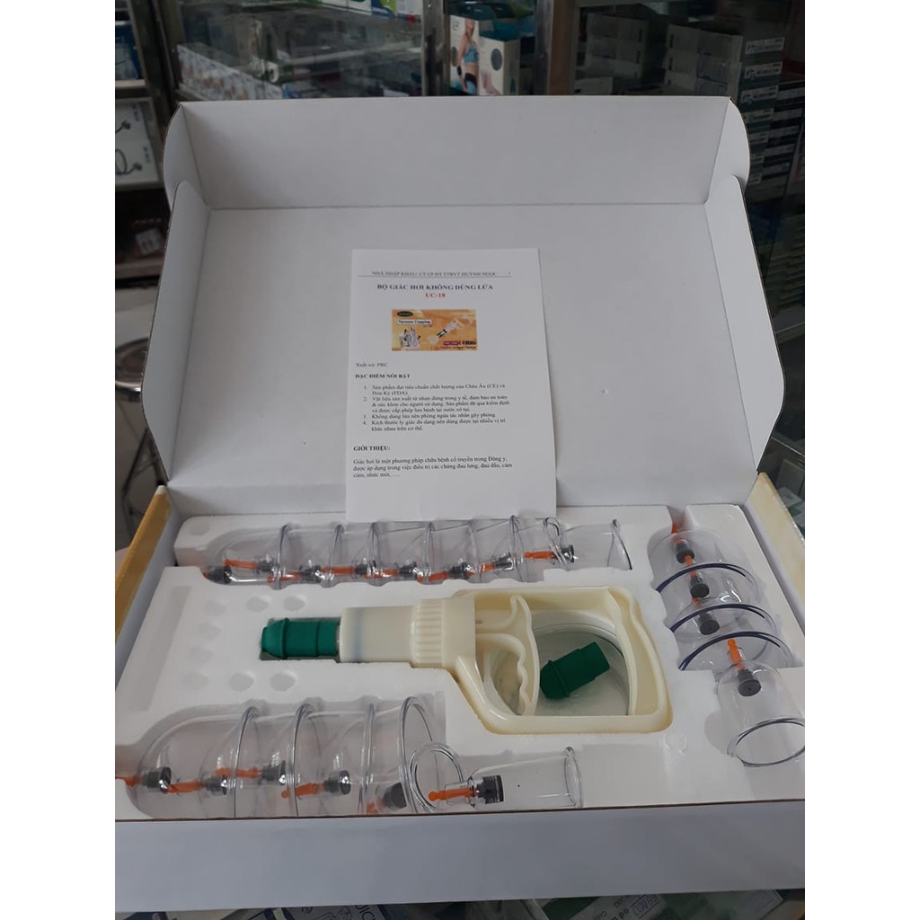 [HCM]Giác hơi không dùng lửa UNICARE UC-18- Bộ 18 ly