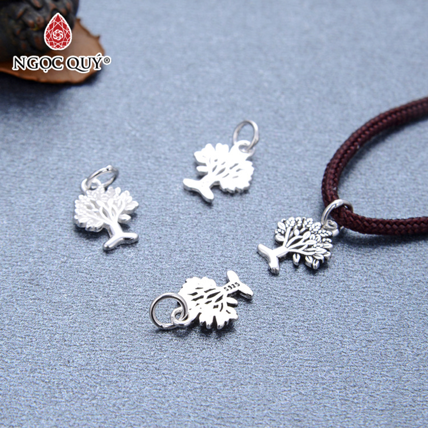 [HCM]Charm bạc hình cây treo - Ngọc Qúy Gemstones