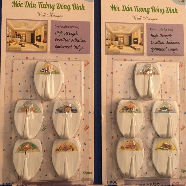 1 VỈ 5, MÓC DÁN NHỎ TIỆN ÍCH CHO GIA ĐÌNH , CHỌN PHÂN LOẠI CÓ ĐINH VÀ KHÔNG ĐINH. TH665.348