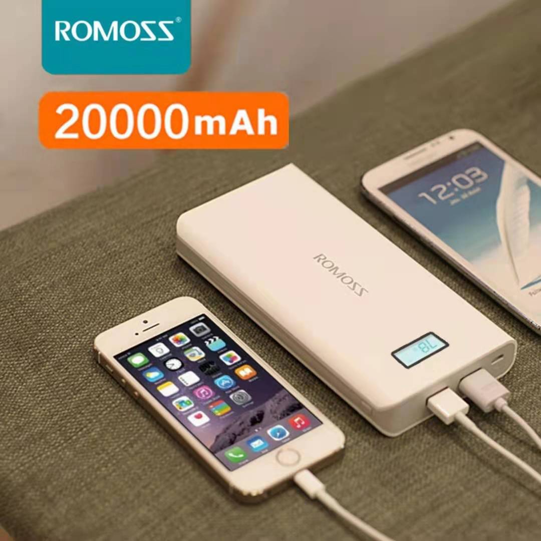 Pin sạc dự phòng 20.000mAh Romoss Sense 6plus LCD Trắng (lõi Polymer thức 20000mah)