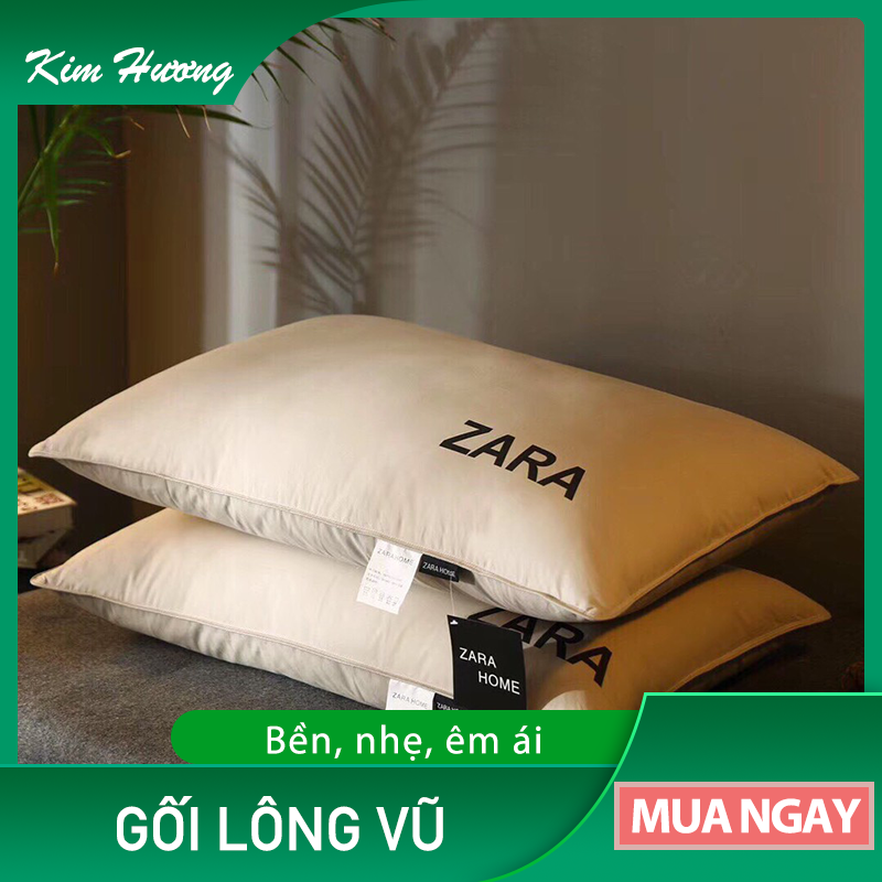 [LÔNG VŨ THẬT] 2 chiếc gối lông vũ Zara Home cao cấp