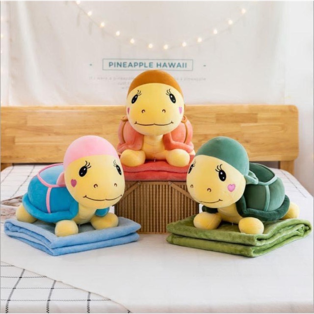 Gấu Bông Có Mền - Chăn Văn Phòng 3in1 - Hình Rùa Con