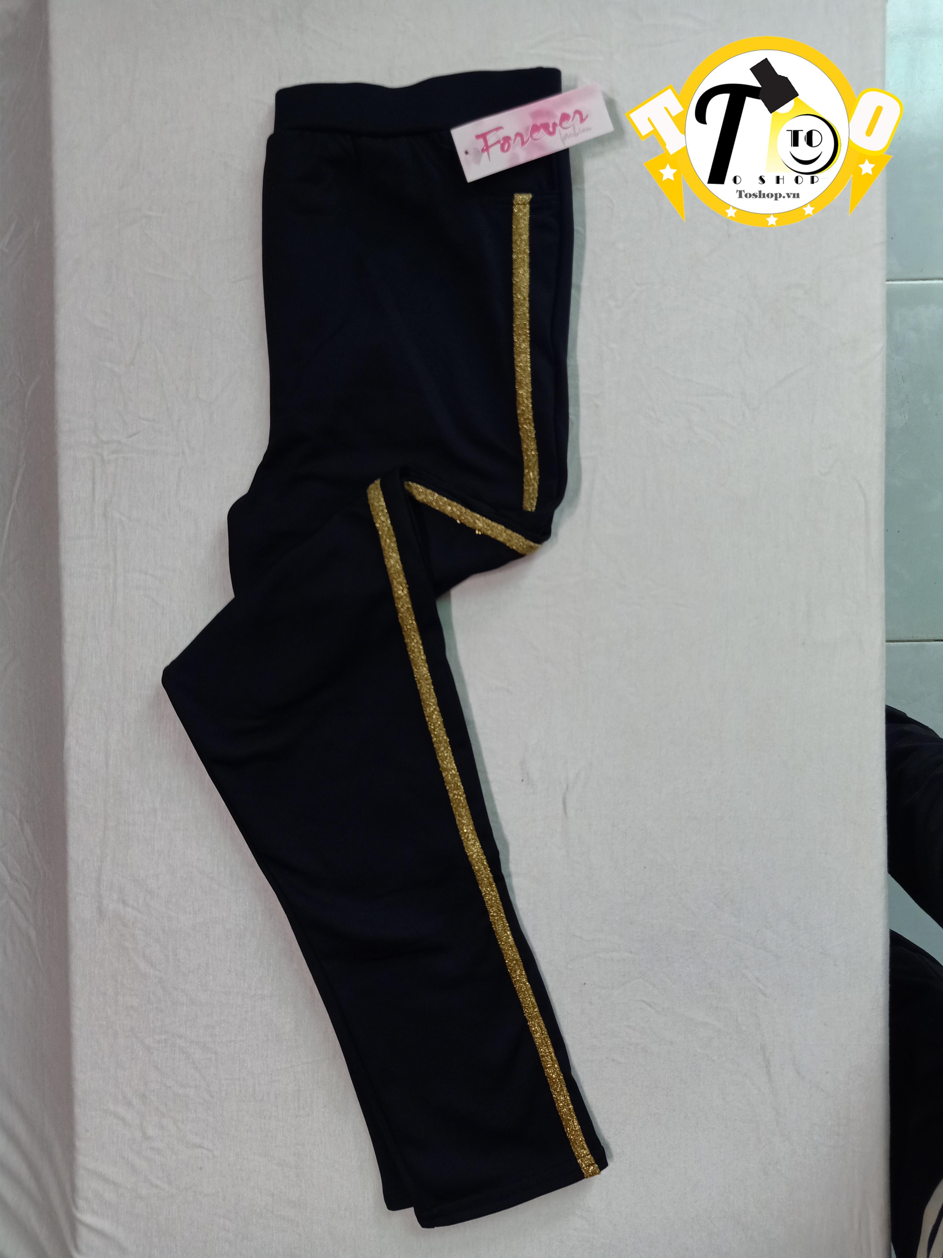 [HCM]Quần thun nữ - legging nữ viền vàng ánh Kim [ảnh + video thật]