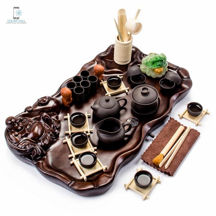 Bộ ấm trà điện gỗ cao cấp nguyên khối Đại Cát Đại Lộc