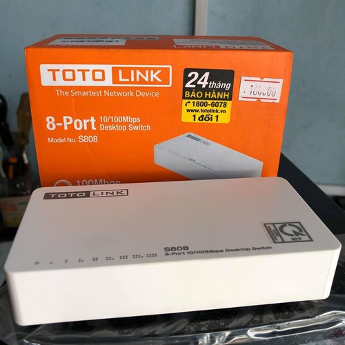 [Giá hủy diệt] [Siêu Sale] Bộ chia mạng Totolink S808 - Switch 8 cổng 10/100Mbps (hàng chính hãng 24T)