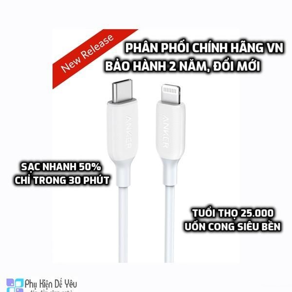 Cáp Anker Powerline III USB C to Lightning 1.8m - A8833 [CHÍNH HÃNG PHÂN PHỐI, BẢO HÀNH 2 NĂM]