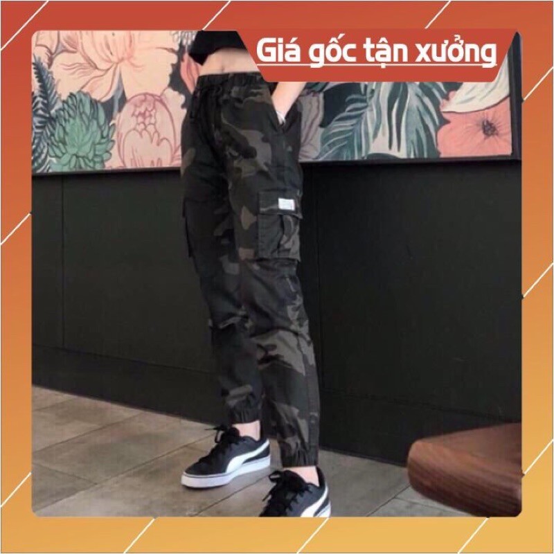 Quần rằn ri , quần jogger vải lính bo ống