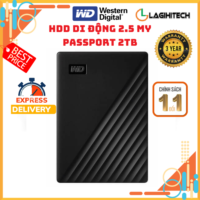 *LAGIHITECH* Ổ Cứng Di Động HDD Western Digital My Passport 1TB / 2TB / 4TB / 5TB Bảo Hành 3 năm - Chính hãng WD