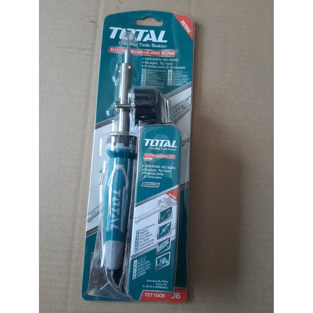 Mỏ hàn chì total kèm đế để đầu hàn công suất 40w - 60w - 100w điện áp 220v~240v tet1406 - tet1606 - tet10006