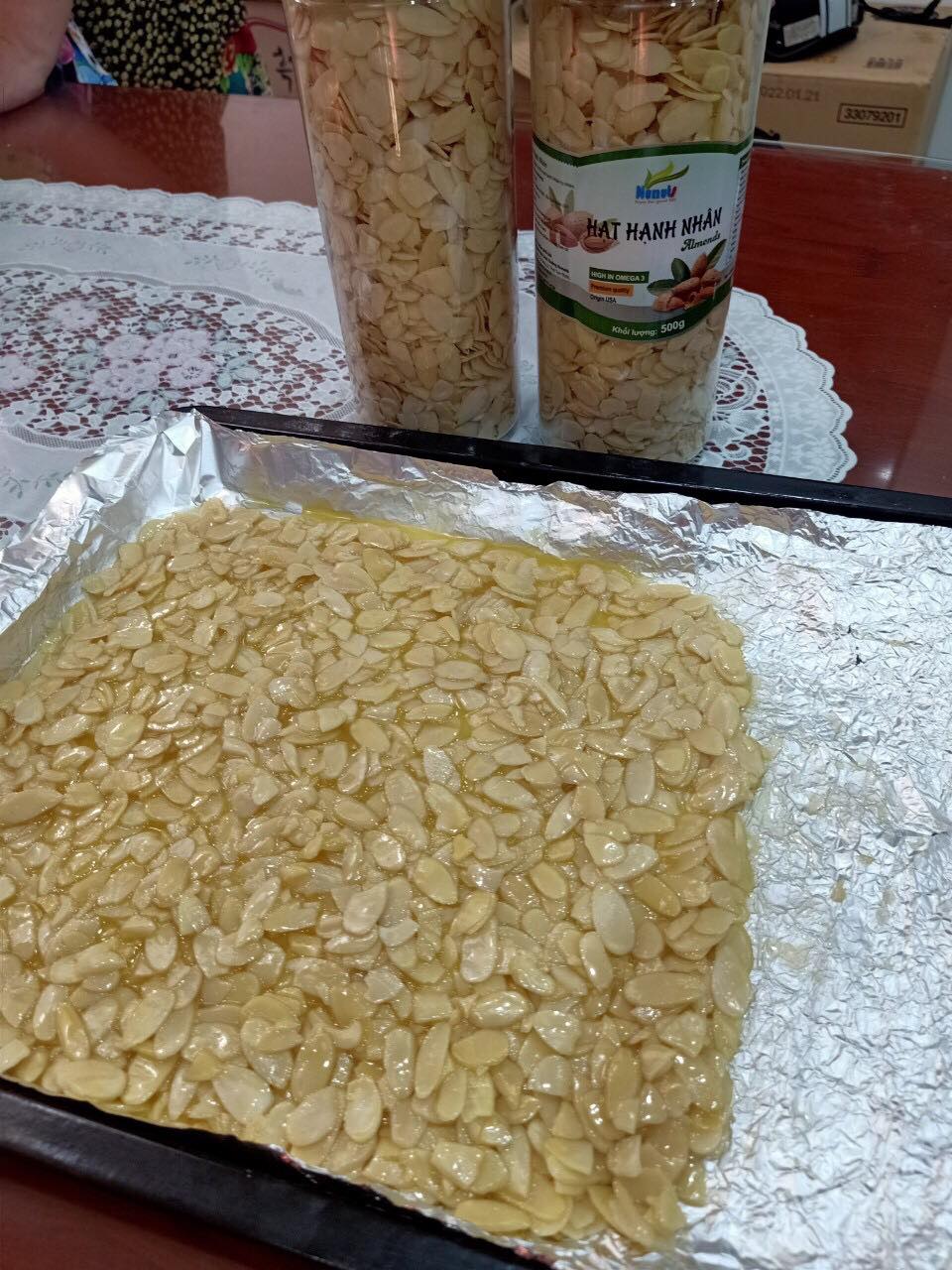 Hạnh Nhân Lát  [Hộp 500gr] - Tăng Cường Vitamin, Sắt, Canxi, Omega3
