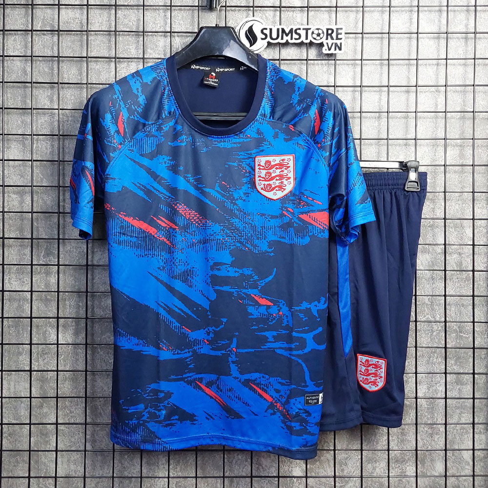Áo Đấu Bóng Đá Đội Tuyển Anh Xanh Đen HP - Bộ Đồ Đá Banh 2023
