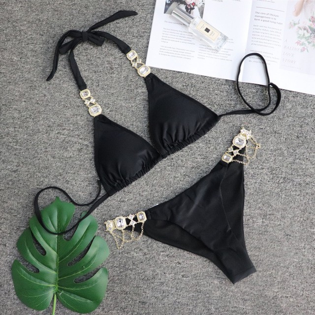 Bikini tam giác đính đá siêu xinh (5 màu)