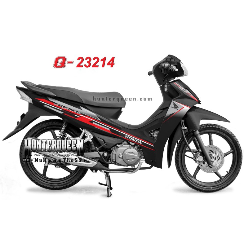 Tem Rời Xe Blade 110 Đời 2017, Dán Xe Đen. Decal Tem Chế Đẹp, Chất Lượng Cao. Sắc Nét, Bền Màu